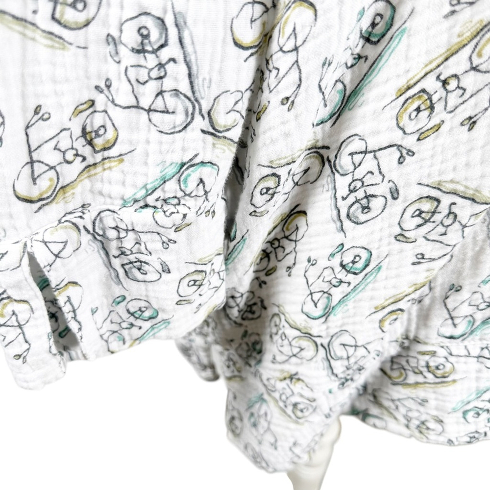 CMC Color Me Cotton Top Bicycle Print Muslin Gauze Soft Boxy Lagenlook Size XXL - Picture 9 of 11